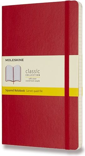 Moleskine Zápisník - měkké desky červený  čtverečkovaný A5 - obrázek 1