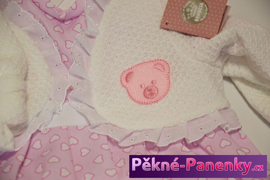 Oblečení pro panenky Berbesa® 62cm Dulzona růžovo-bílé šatičky - obrázek 3