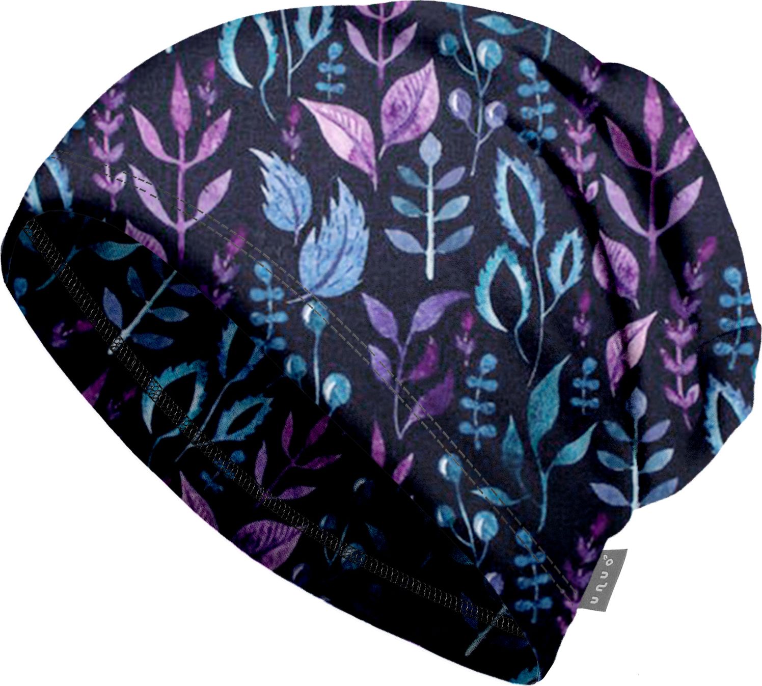 Unuo, Dětská čepice fleecová spadená, Lístečky Velikost: S (45 - 48 cm) - obrázek 1