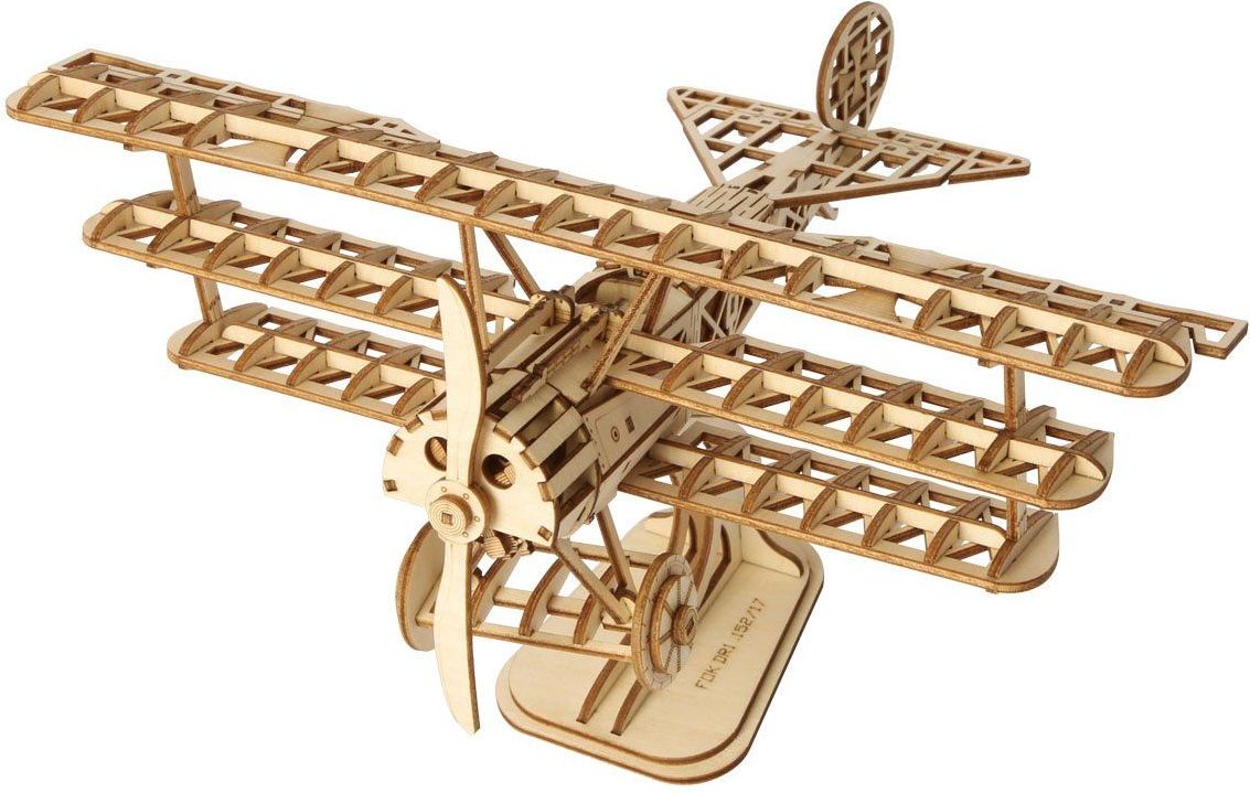 RoboTime dřevěné 3D puzzle Historické letadlo - obrázek 1