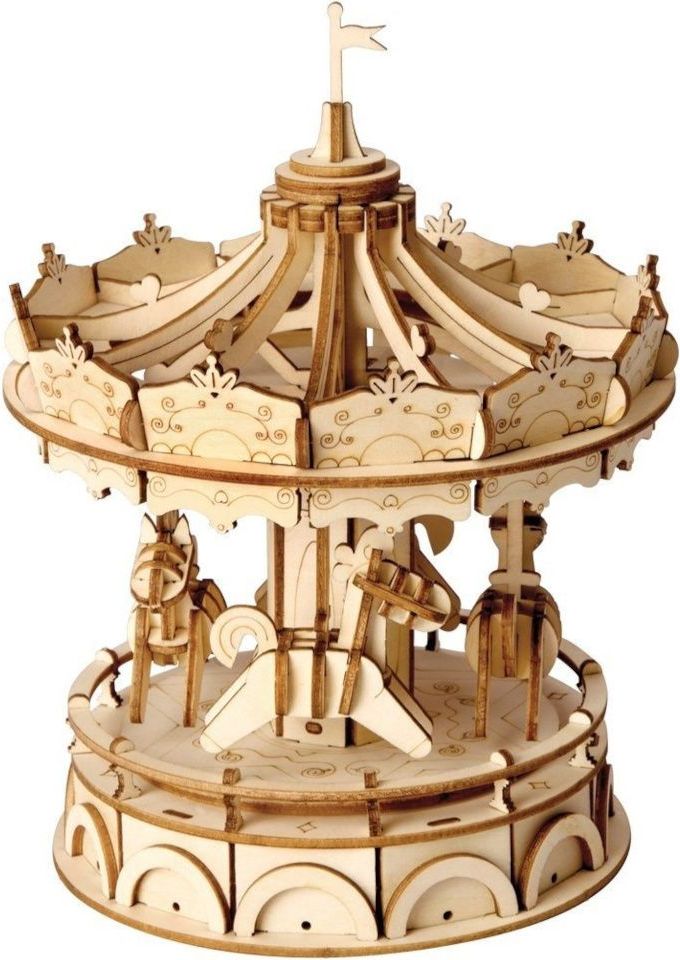 RoboTime dřevěné 3D puzzle Veselý kolotoč - obrázek 1