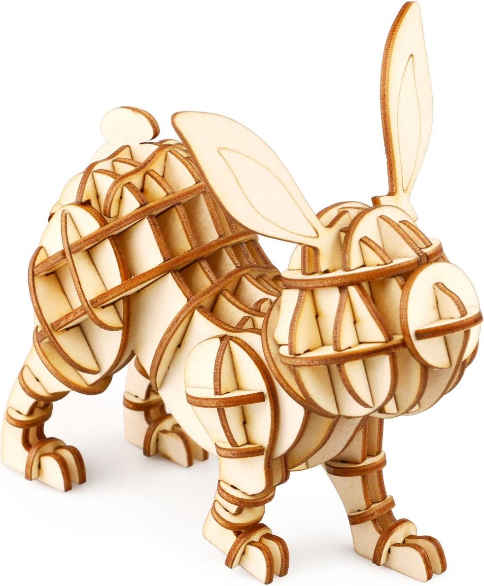 RoboTime dřevěné 3D puzzle Králík - obrázek 1
