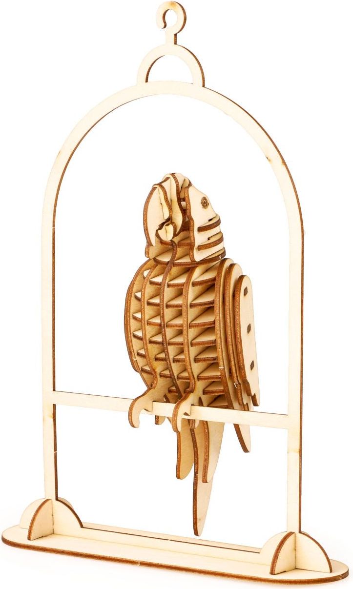 RoboTime dřevěné 3D puzzle Papoušek - obrázek 1