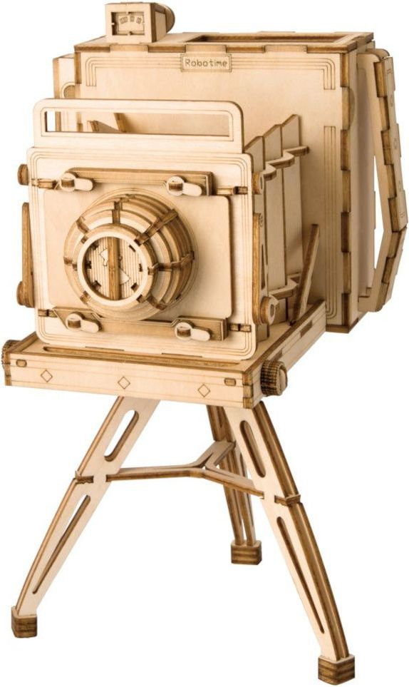 RoboTime dřevěné 3D puzzle Historický fotoaparát - obrázek 1