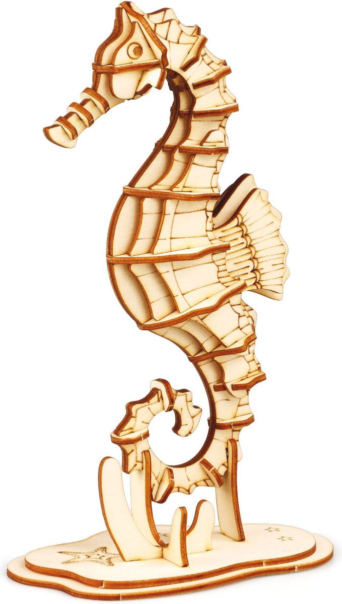 RoboTime dřevěné 3D puzzle Mořský koník - obrázek 1