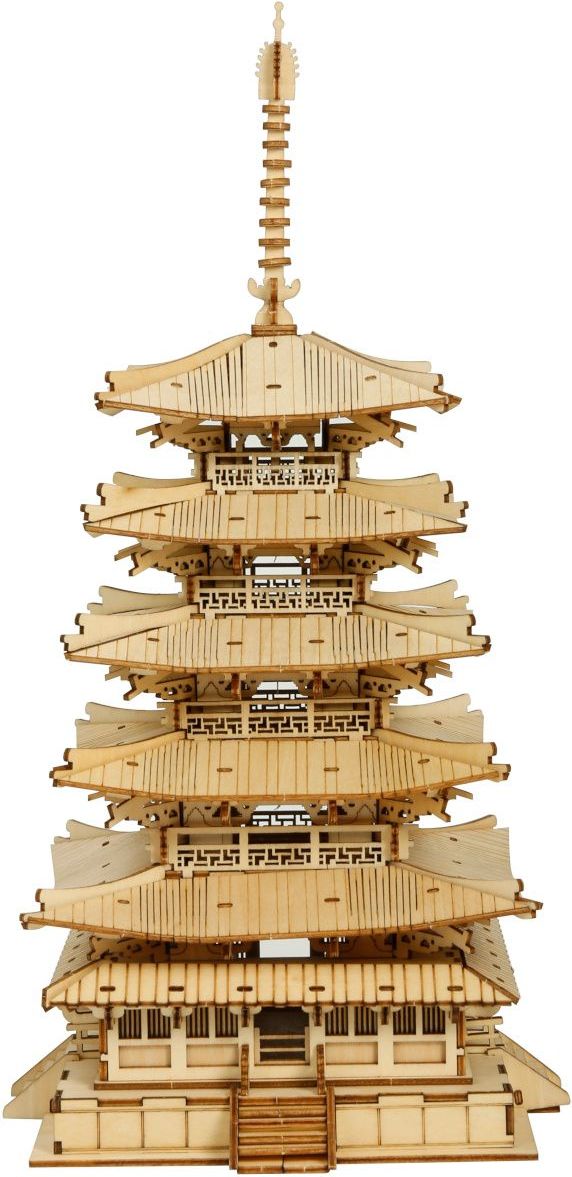 RoboTime dřevěné 3D puzzle Pětipatrová pagoda - obrázek 2
