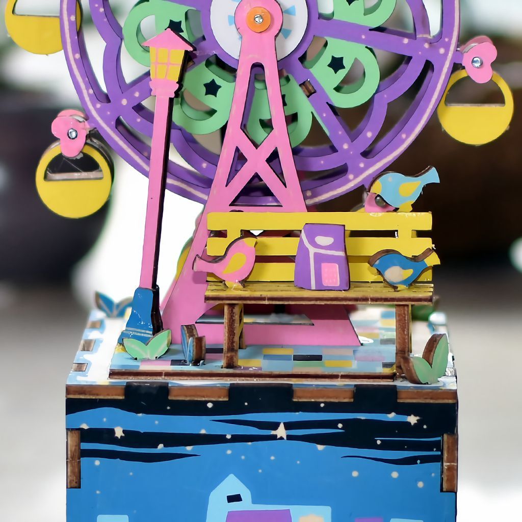 RoboTime 3D skládačka hrací skříňky Malý kolotoč - obrázek 2