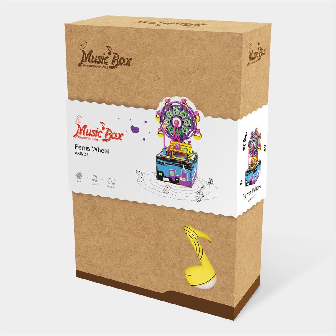 RoboTime 3D skládačka hrací skříňky Malý kolotoč - obrázek 3