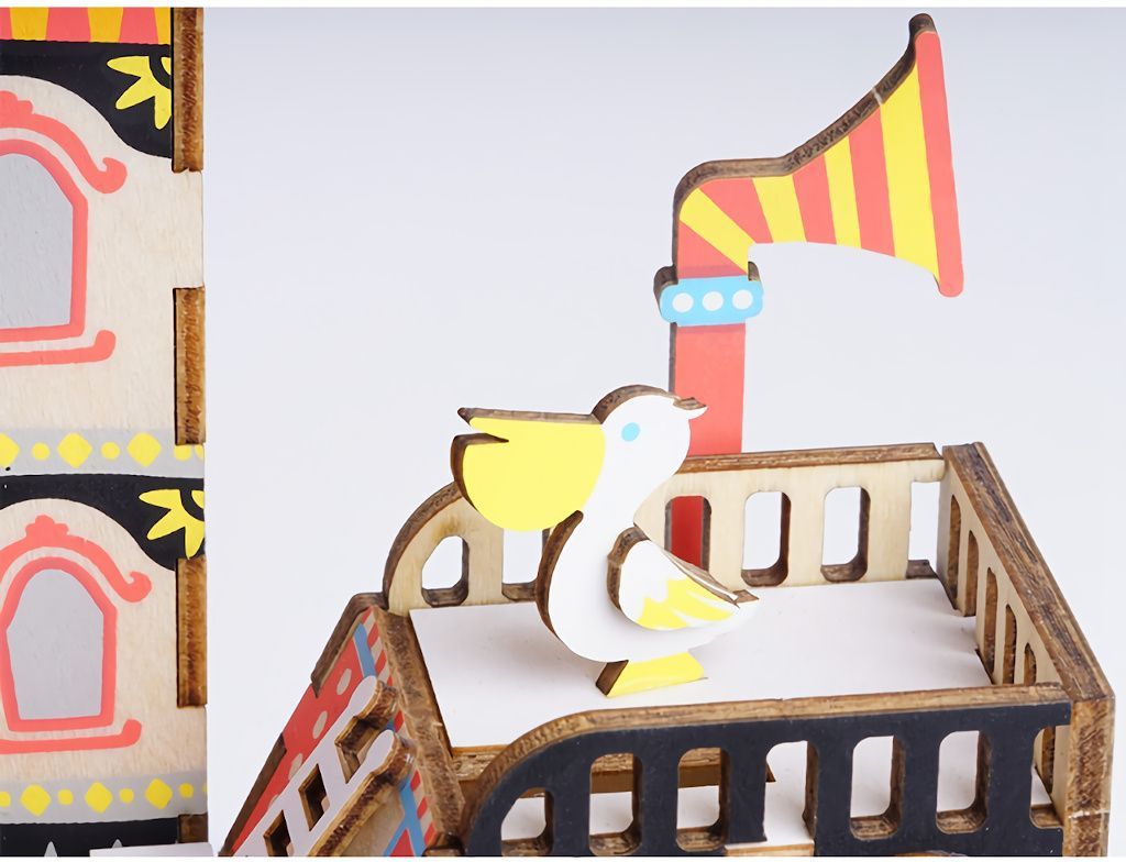 RoboTime 3D skládačka hrací skříňky Kočičí loďka - obrázek 2