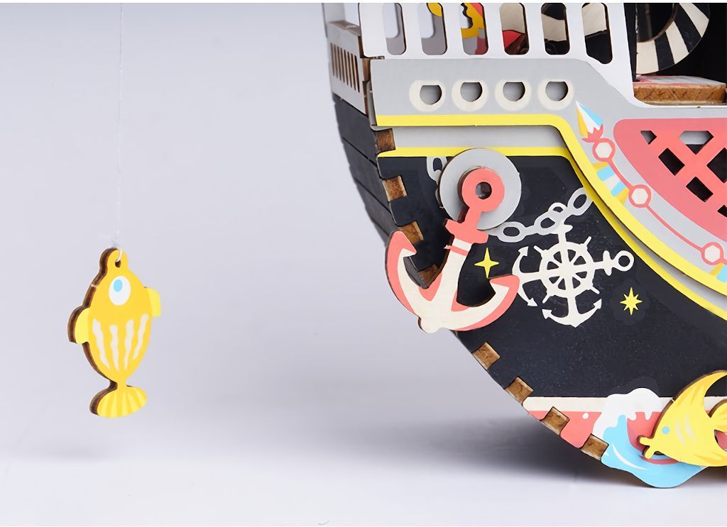 RoboTime 3D skládačka hrací skříňky Kočičí loďka - obrázek 7