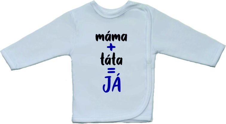Dětská košilka, Gama, větší nápis máma+táta=JÁ chlapecká velikost 52 - obrázek 1