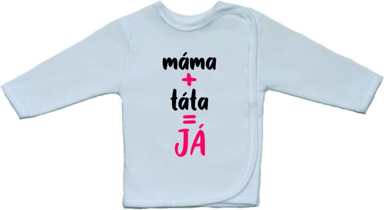 Dětská košilka, Gama, větší nápis máma+táta=JÁ holčičí velikost 52 - obrázek 1