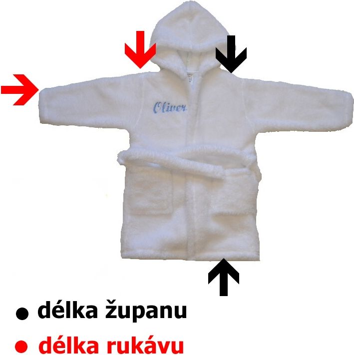 Dětský župan Dětský svět bílý s výšivkou jména a obrázku vel.80 - obrázek 2
