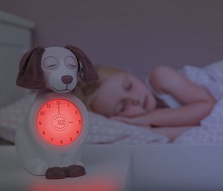 ZAZU Pejsek DAVY růžový - tréninkový budík s nočním světlem - obrázek 2