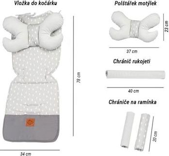 Velvet vložka do kočárku Infantilo grey/rain - obrázek 3