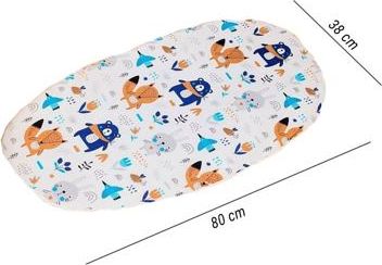 Bavlněné prostěradlo do kočárku Infantilo navy/animals - obrázek 2