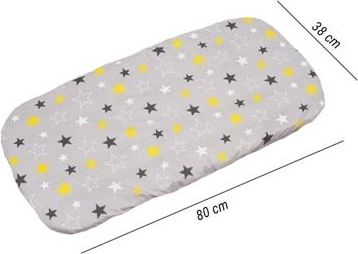 Bavlněné prostěradlo do kočárku Infantilo grey/yelow stars - obrázek 2