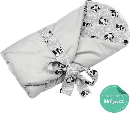 Velvet zavinovačka Infantilo grey/pandas - obrázek 1