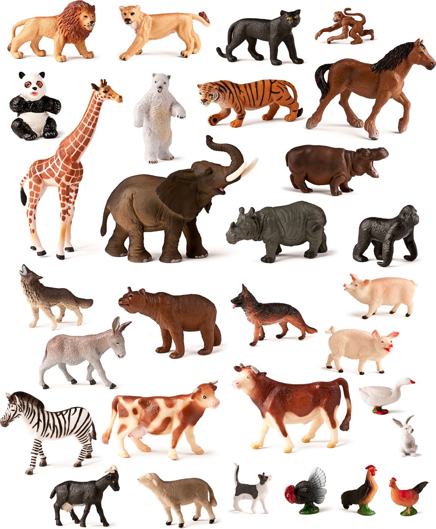 Miniland Farm & Jungle Animals – 30 figurek zvířat - obrázek 2