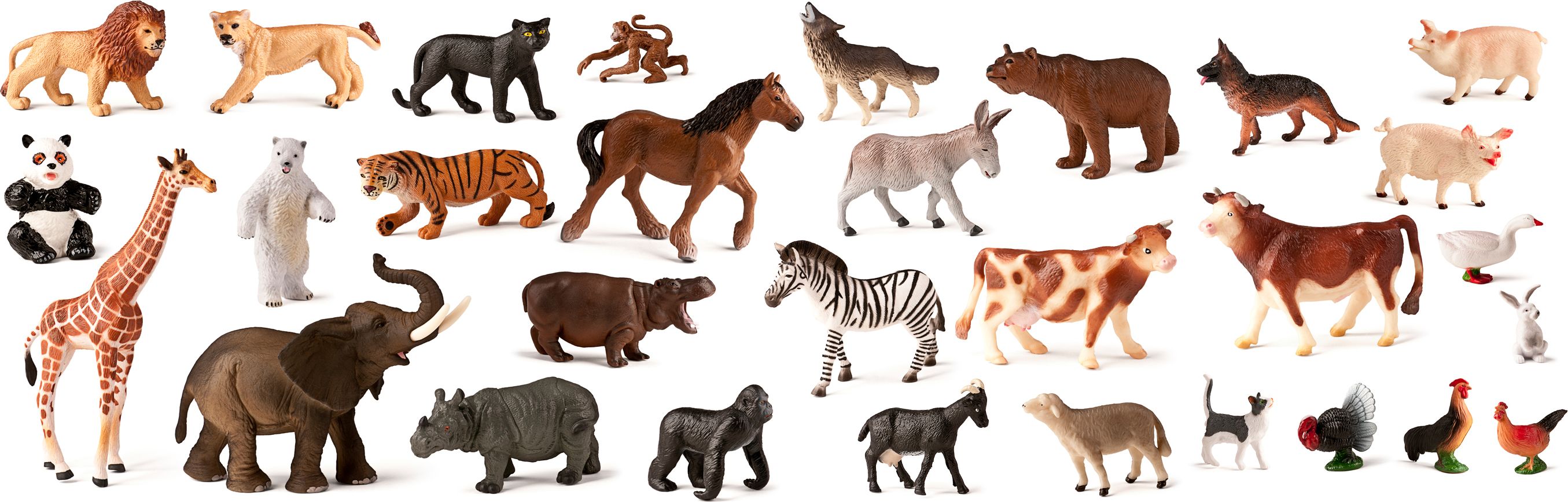 Miniland Farm & Jungle Animals – 30 figurek zvířat - obrázek 3