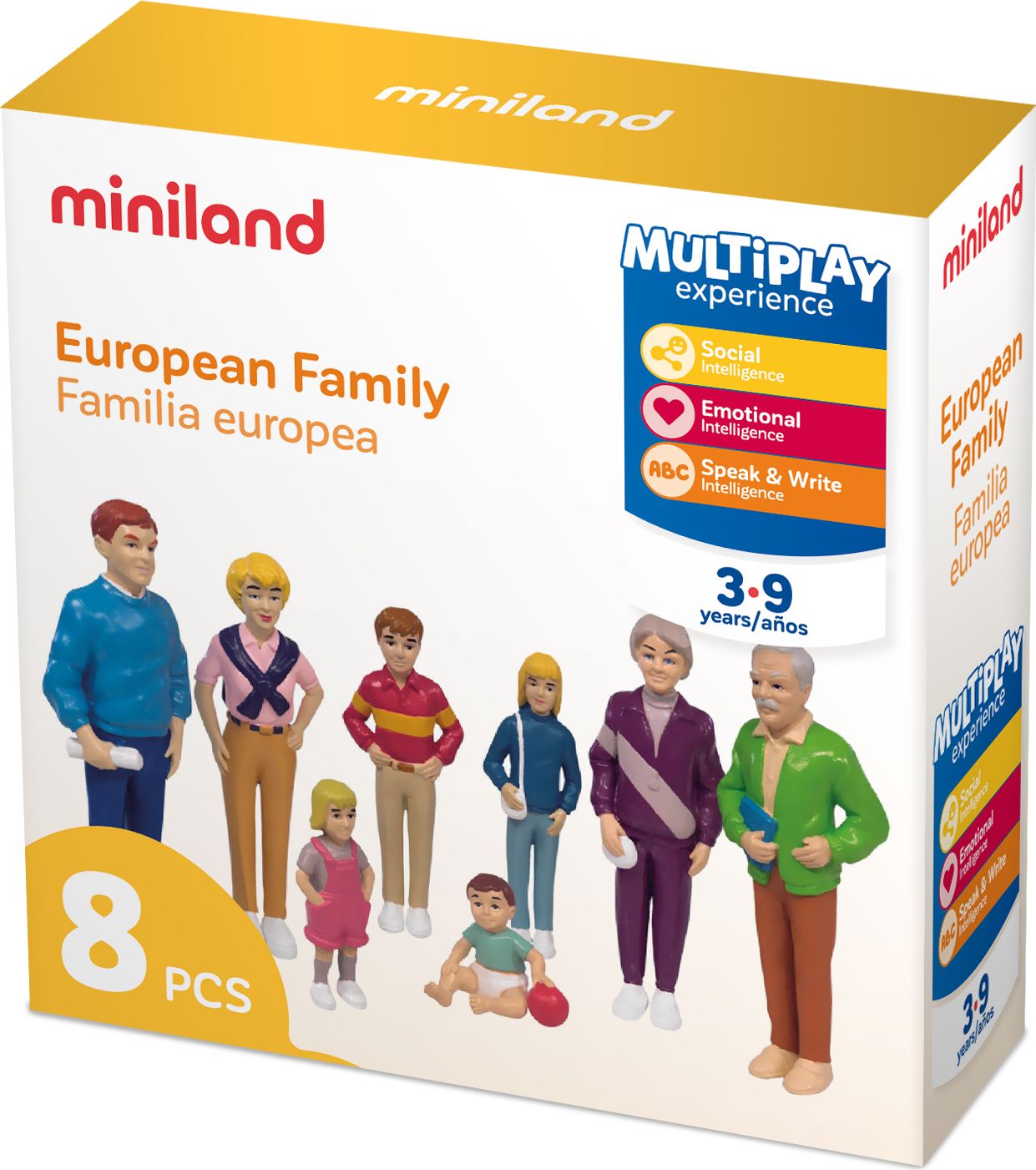 Miniland European Family – 8 figurek evropské rodiny - obrázek 1