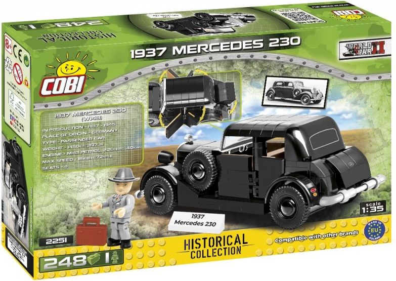 COBI 2251 World War II Německé civilní vozidlo 1937 MERCEDES 230 - obrázek 3