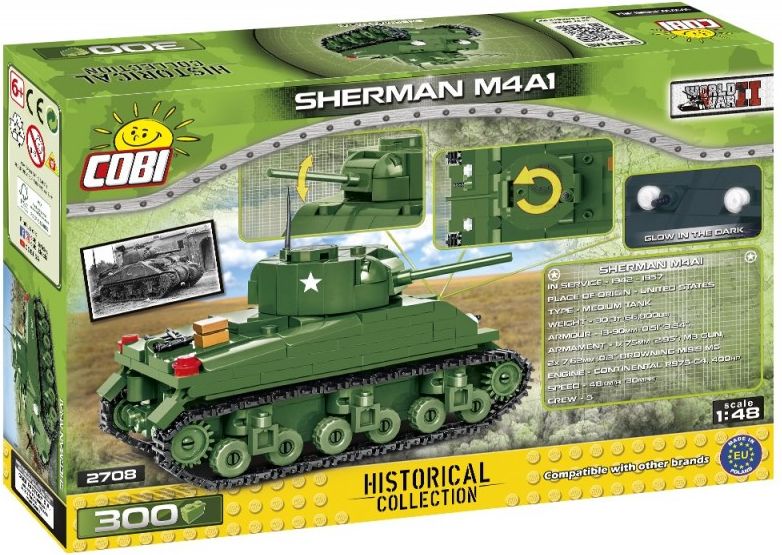COBI 2708 World War II Americký tank Sherman M4A1 - obrázek 3