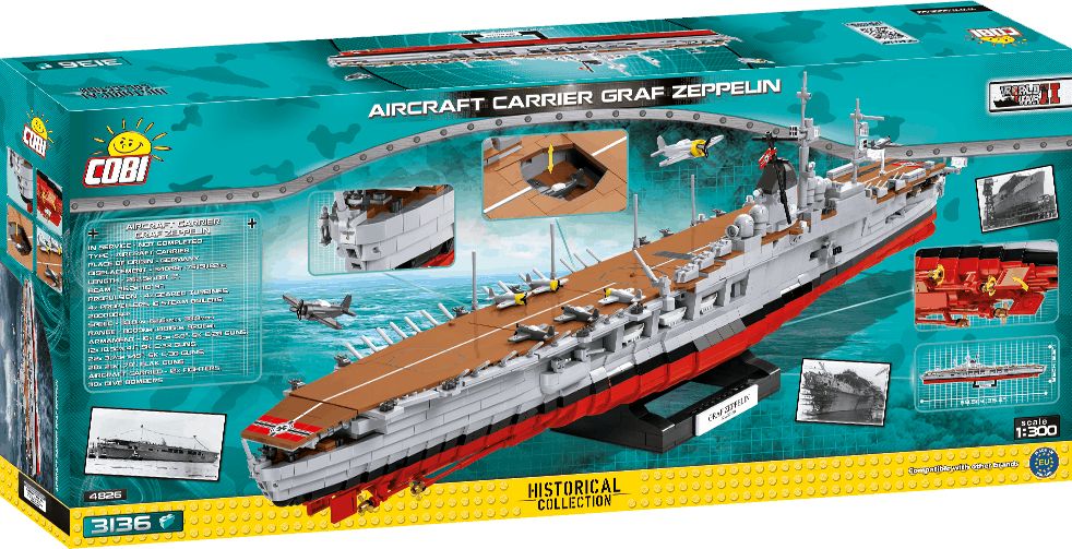 1/1 COBI 4826 World War II Německá letadlová loď GRAF ZEPPELIN - obrázek 9