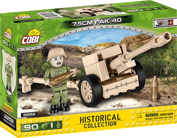 COBI 2252 World War II Německé protitankové dělo 7,5 cm PaK 40 - obrázek 1