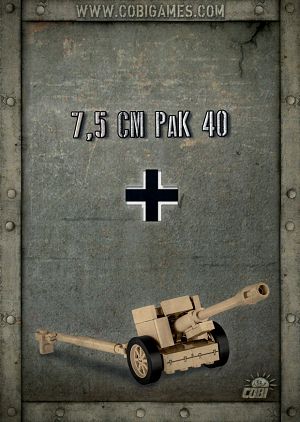 COBI 2252 World War II Německé protitankové dělo 7,5 cm PaK 40 - obrázek 6
