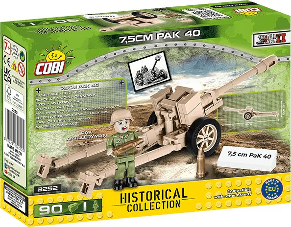 COBI 2252 World War II Německé protitankové dělo 7,5 cm PaK 40 - obrázek 7