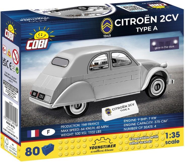 COBI 24510 Youngtimer Automobil Citroën 2CV ,,Kachna" TYPE A - obrázek 3