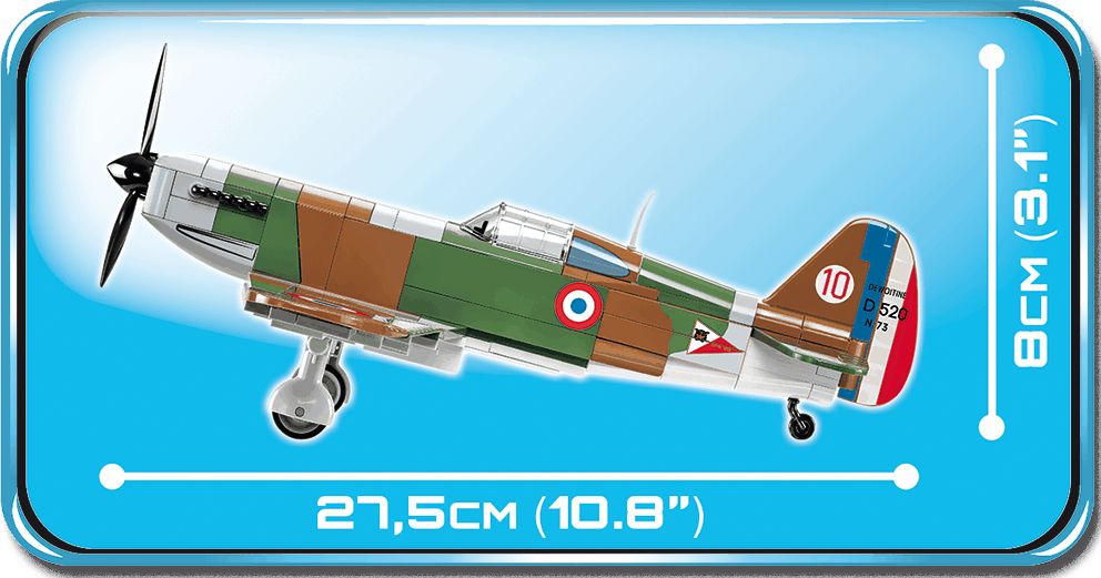 COBI 5720 World War II Francouzský stíhací letoun Dewoitine D.520 - obrázek 7