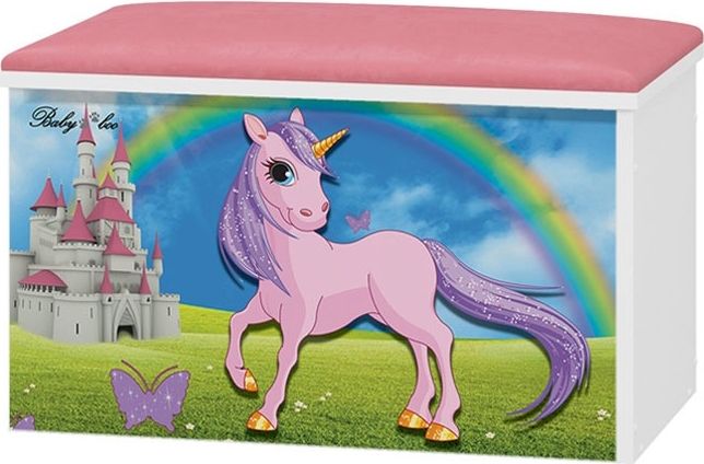 BabyBoo BabyBoo Box na hračky s motivem Unicorn čalouněné sedalo - obrázek 1