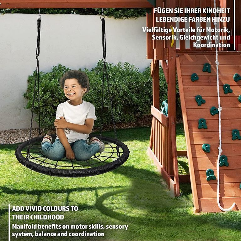 Physionics Houpačka ve tvaru kruhu, síť, 120 cm, černá - obrázek 2