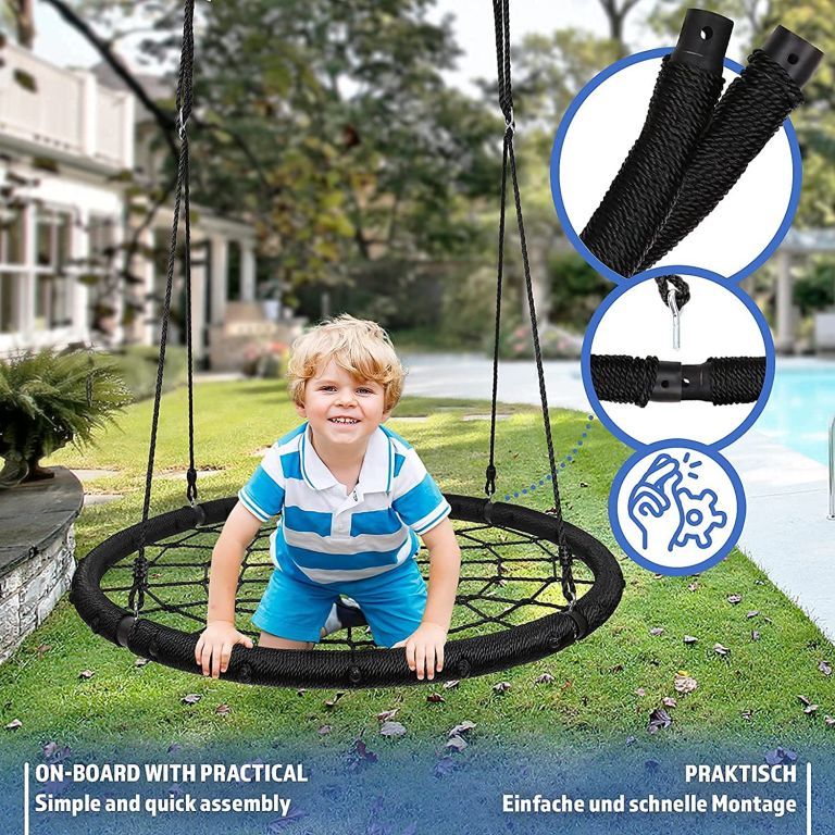 Physionics Houpačka ve tvaru kruhu, síť, 120 cm, černá - obrázek 8