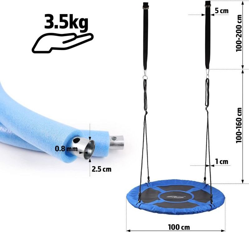 Physionics Houpačka ve tvaru kruhu, modrá, 100 cm - obrázek 7