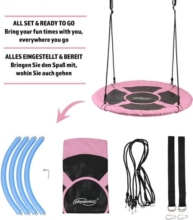 Physionics Houpačka ve tvaru kruhu, růžová, 100 cm - obrázek 8