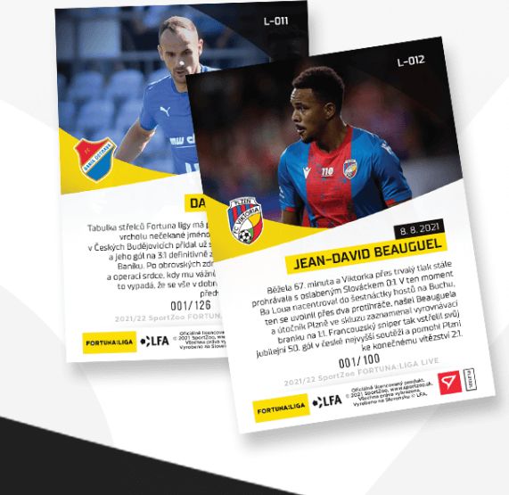 Sportzoo Fotbalové karty Fortuna Liga 2021-22 - Live Set 3. kola (2 karty) - obrázek 1