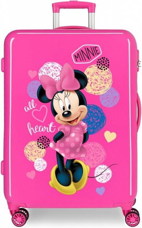 Joummabags Luxusní dětský ABS cestovní kufr MINNIE MOUSE Love, 68x48x26cm, 70L, 2051821 - obrázek 1