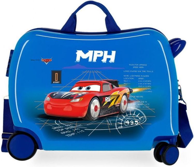 Joummabags Dětský cestovní kufr na kolečkách / odrážedlo DISNEY CARS Blue, 2089821 - obrázek 1