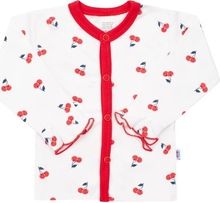 Kabátek kojenecký bavlna - CHERRY bílo-červený - vel.80 - obrázek 1