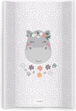 Přebalovací podložka měkká s hranami - HIPPO bílá s potiskem - 70x50cm - obrázek 1