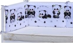 Mantinel do postýlek 140x70cm - PANDA na bílém - Scarlett - obrázek 2