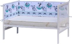 Mantinel do postýlek 140x70cm - TIGI pejsci s tyrkysovou na bílém - Scarlett - obrázek 1