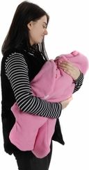 Zavinovačka do autosedačky fleece/bio bavlna - MEDVÍDEK tyrkysovo-mořská - obrázek 9