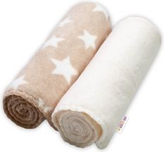 Deka dětská sada 2ks - CORAL smetanová a hvězdičky - BabyNellys - obrázek 1