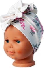 Čelenka dětská bavlna - TURBAN new rosses smetanová - 18-24měs. - obrázek 2