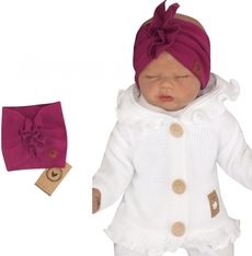 Stylová dětská čelenka - TURBAN švestková - 6-12měs. - obrázek 1