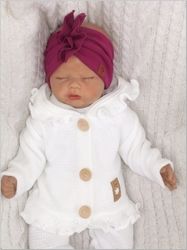 Stylová dětská čelenka - TURBAN švestková - 6-12měs. - obrázek 3